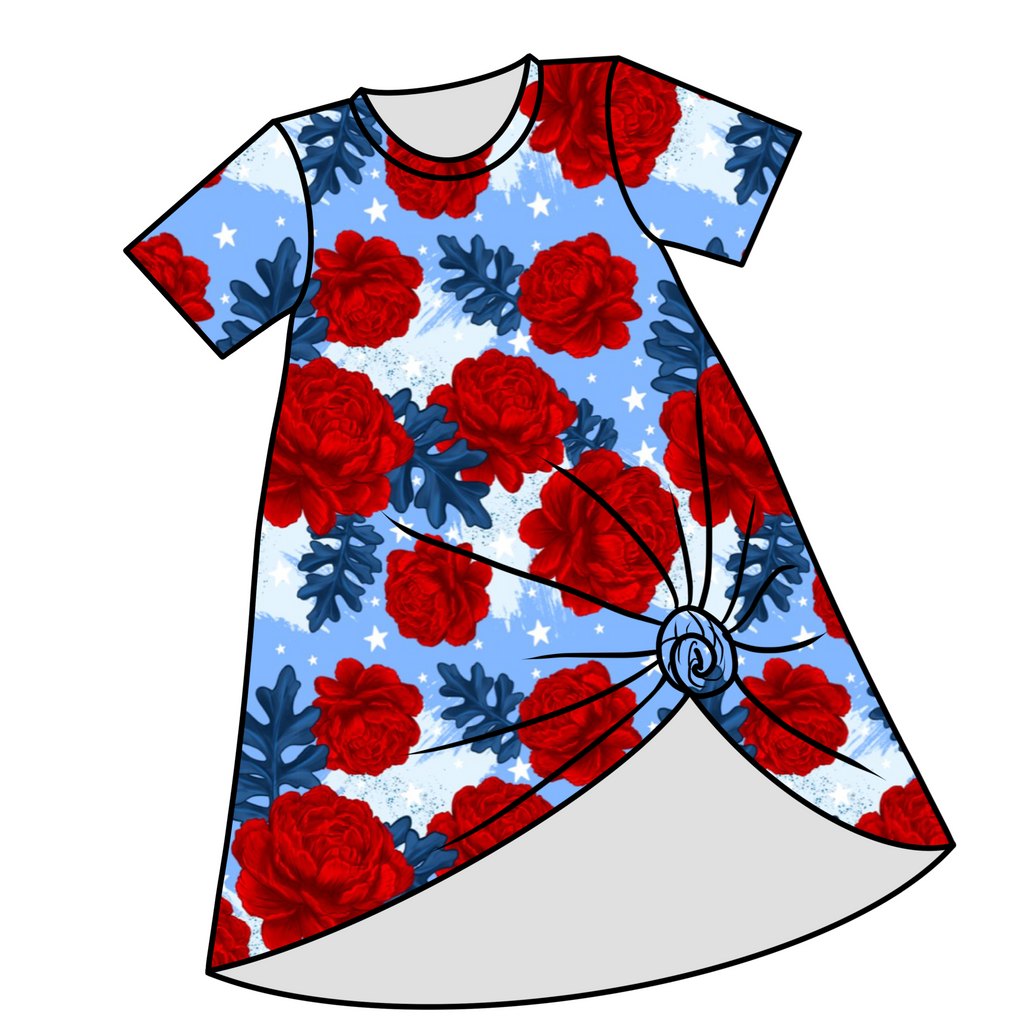 Red White & Blue Floral Custom Items