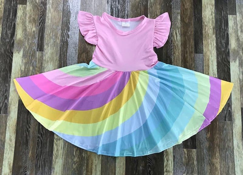 Pastel Rainbow Twirl Dress