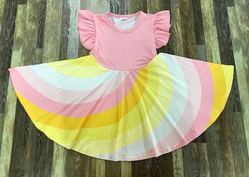 Pink and Yellow Twirl Dress