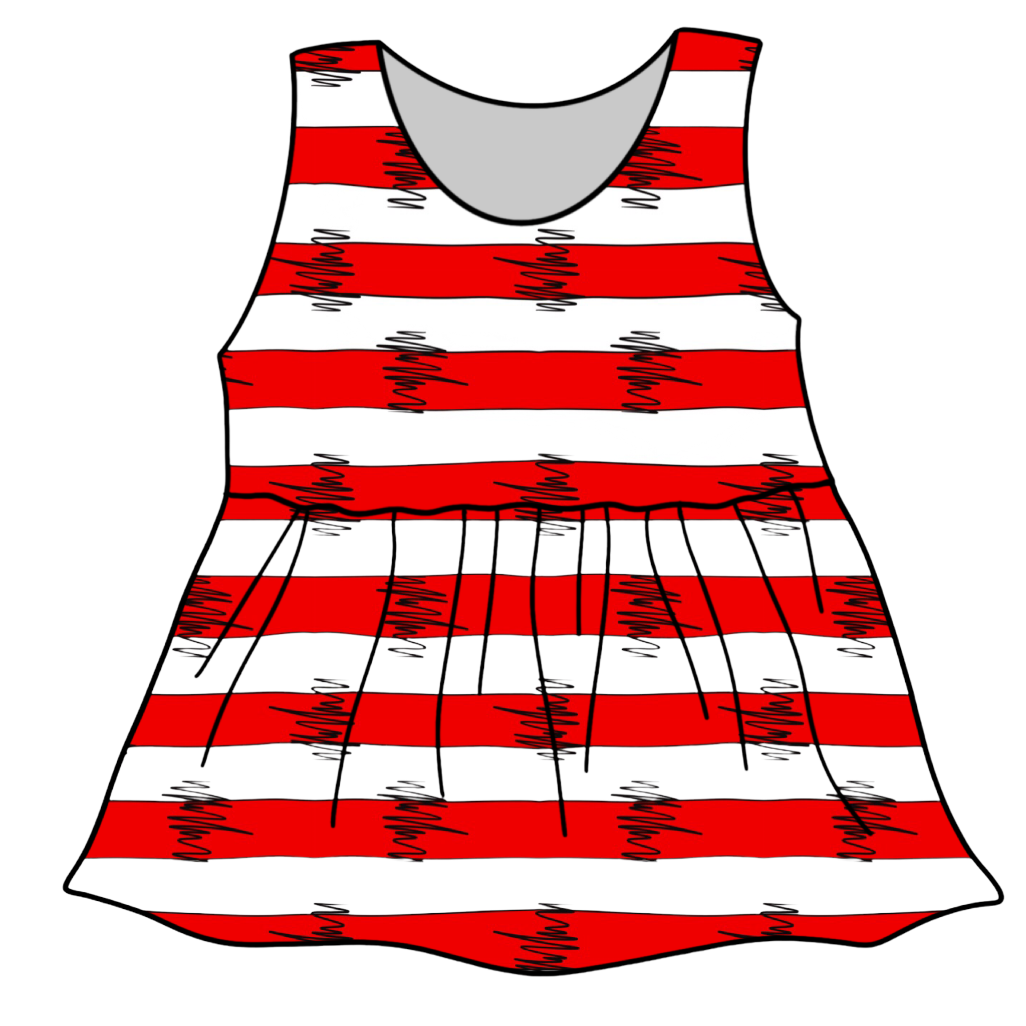 Red & White Stripe (multiple clothing options)